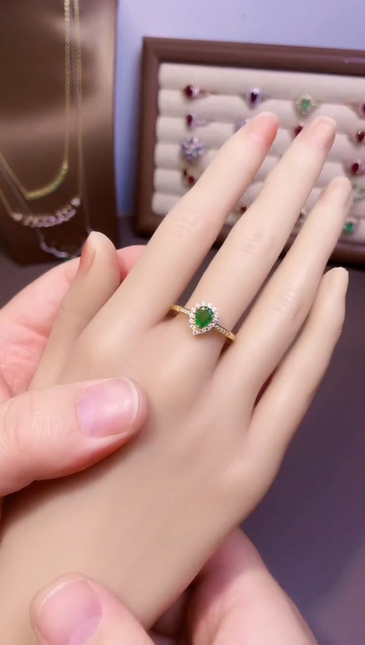 【闪购商品】祖母绿戒指银S925镶嵌一枚