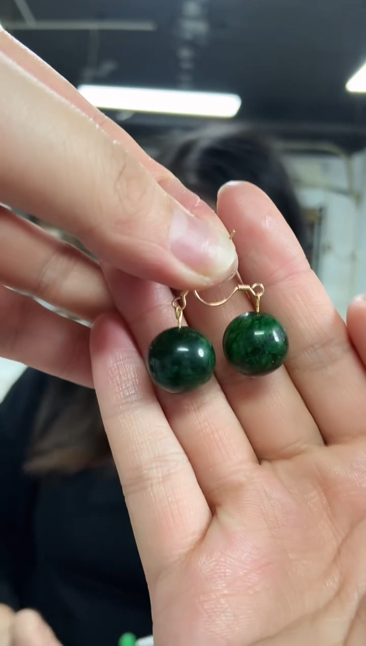 【闪购商品】翡翠耳饰银S925镶嵌多样性发其一颜色微差