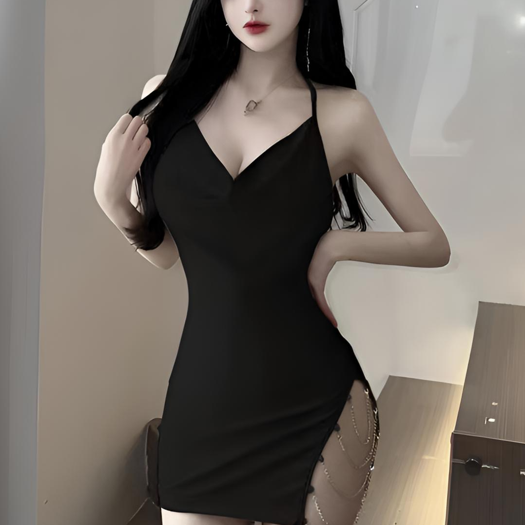 女士性感修身辣妹分体超薄款睡衣网红拉链显瘦A8轻奢提臀透气套装