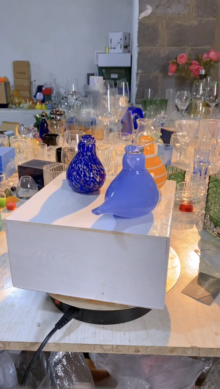 【闪购商品】人造水晶蓝色点点金点点年度大鸟