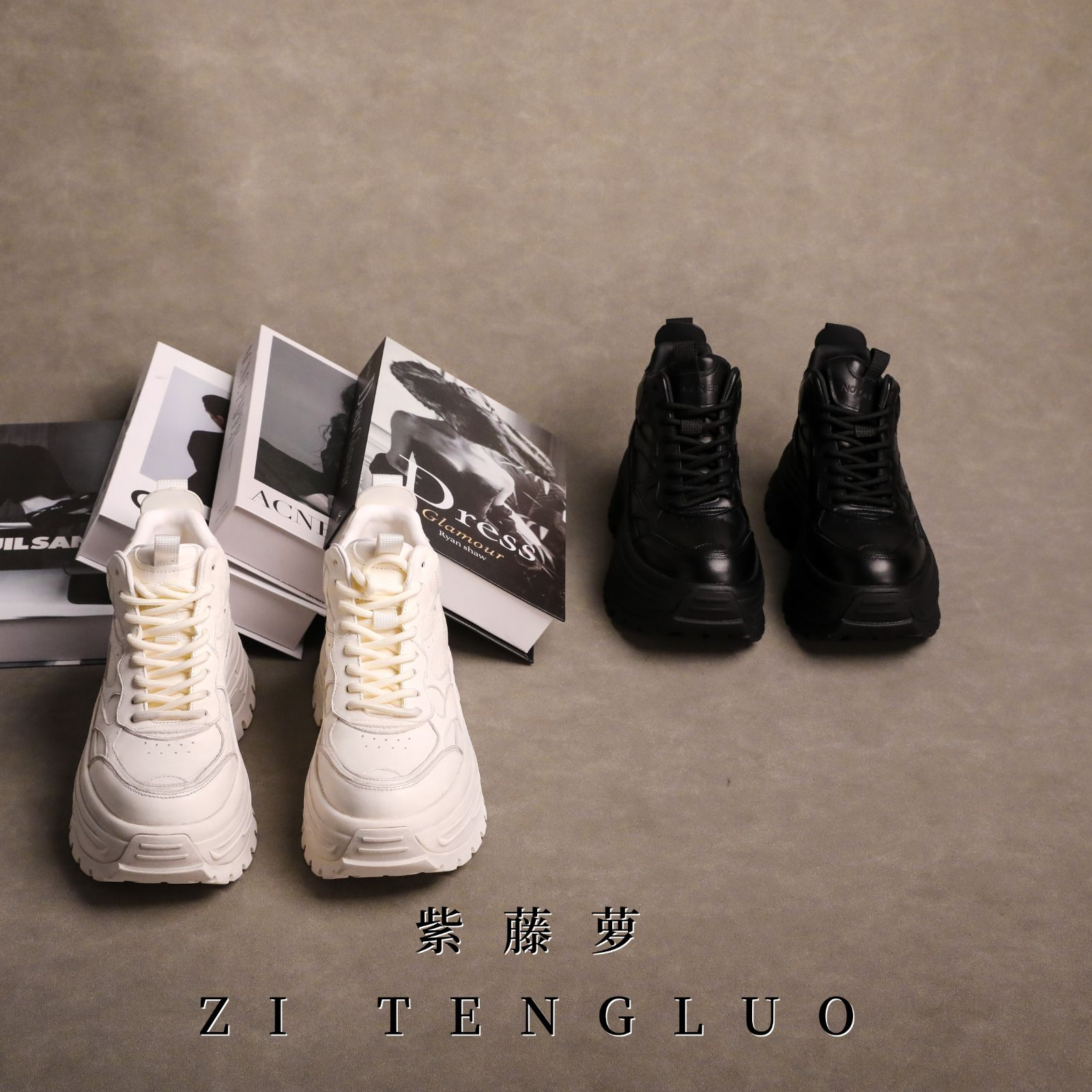 ZiTengLuo/25年早冬新款时尚纯皮厚底加绒女休闲鞋7533-2