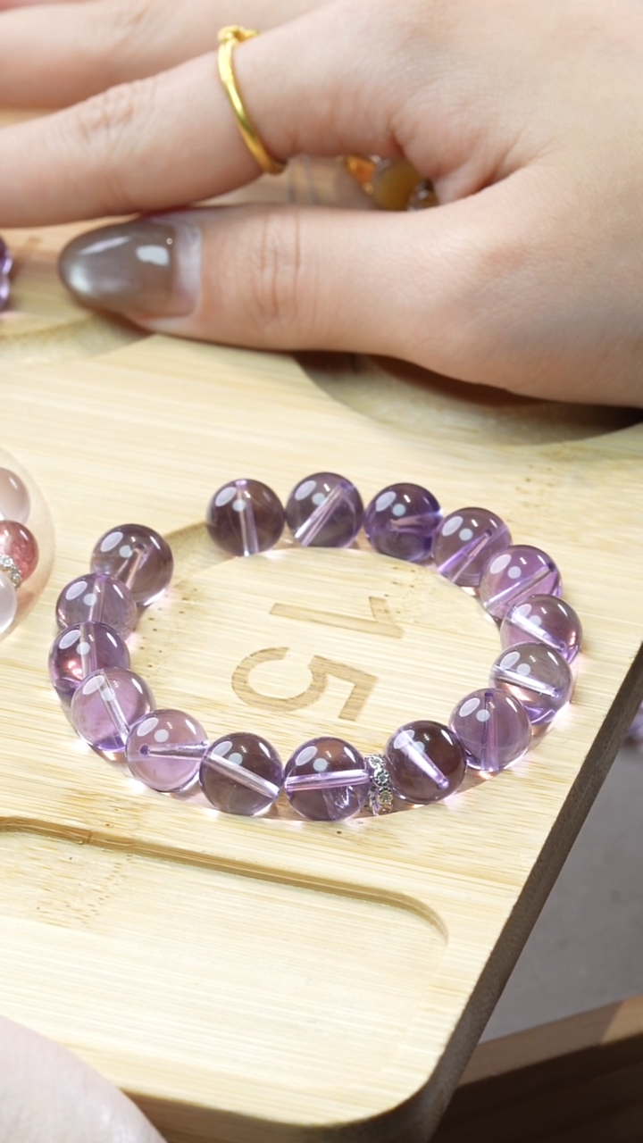 【闪购商品】水晶手串银S925镶嵌紫水晶定制手串