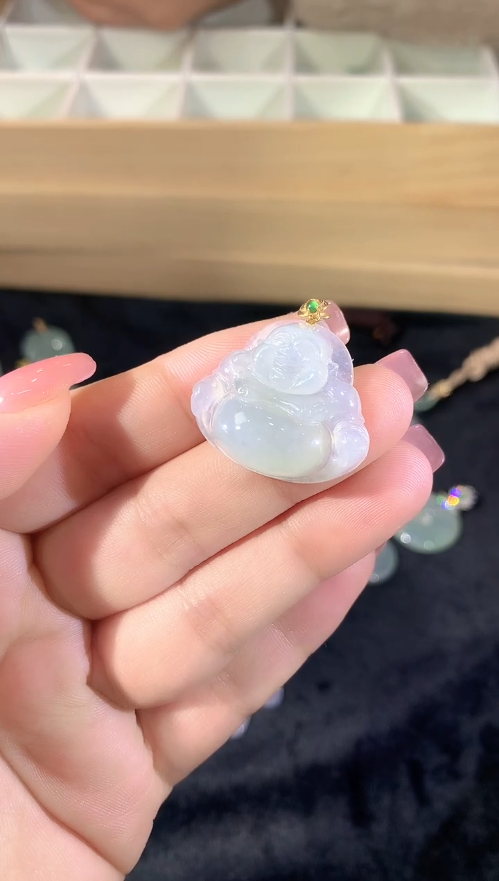 【闪购商品】翡翠吊坠(不含链)18K金镶嵌091llx时尚