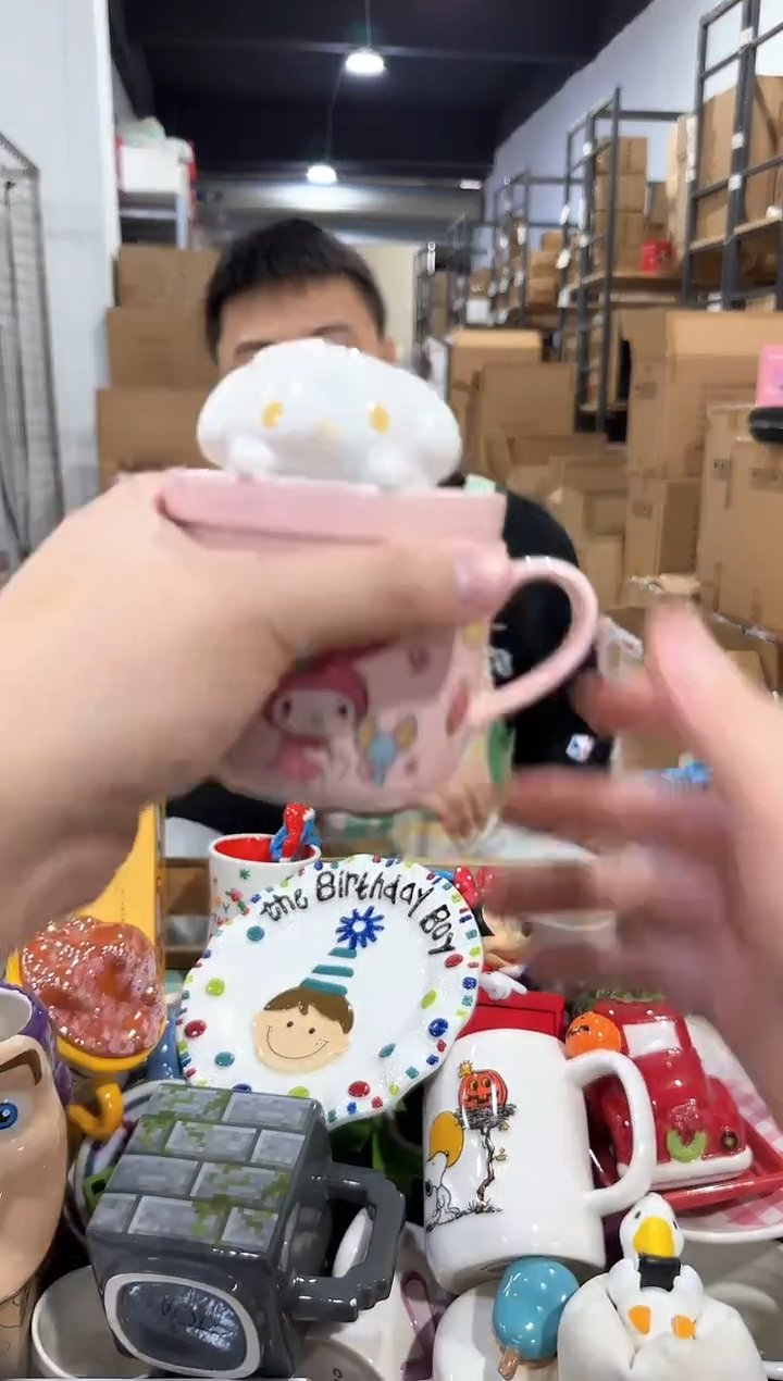 瓷片原盒美乐蒂甜品带盖杯