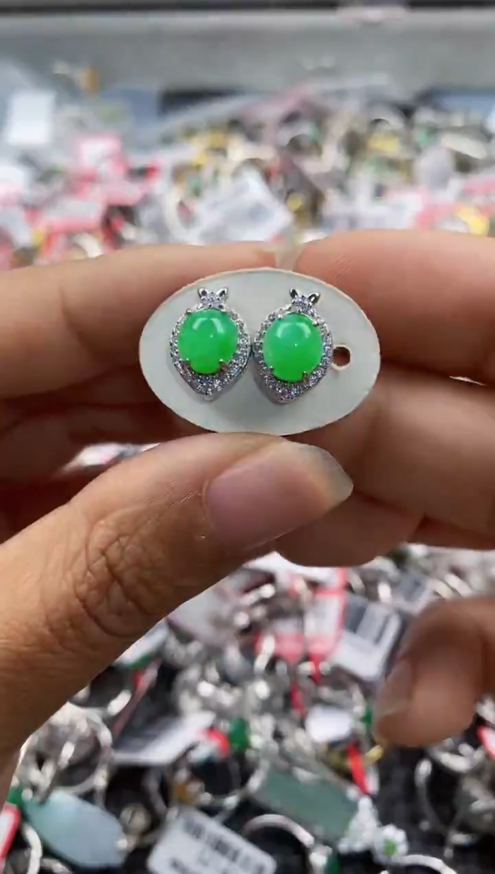 银S925镶嵌戒指翡翠111                7