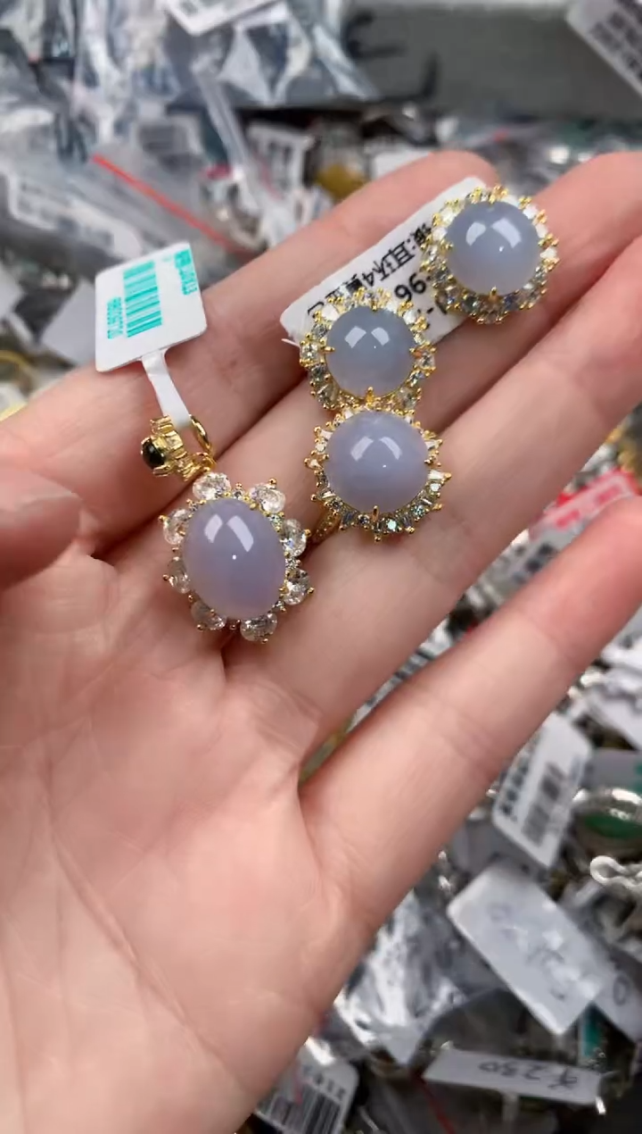 银S925镶嵌戒指翡翠13           9