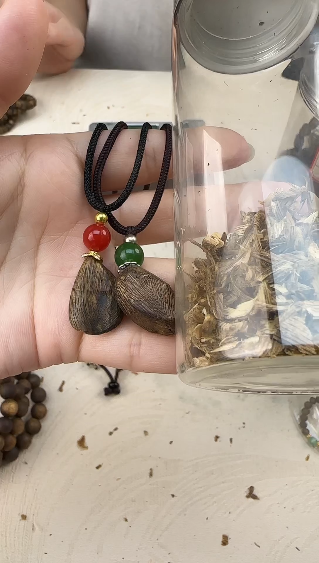 沉香吊坠树丁吊坠一对