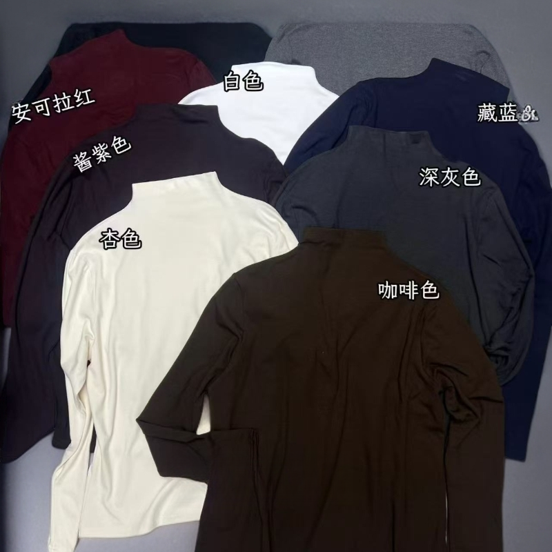 仪家新款打底上衣长袖半高领加大码