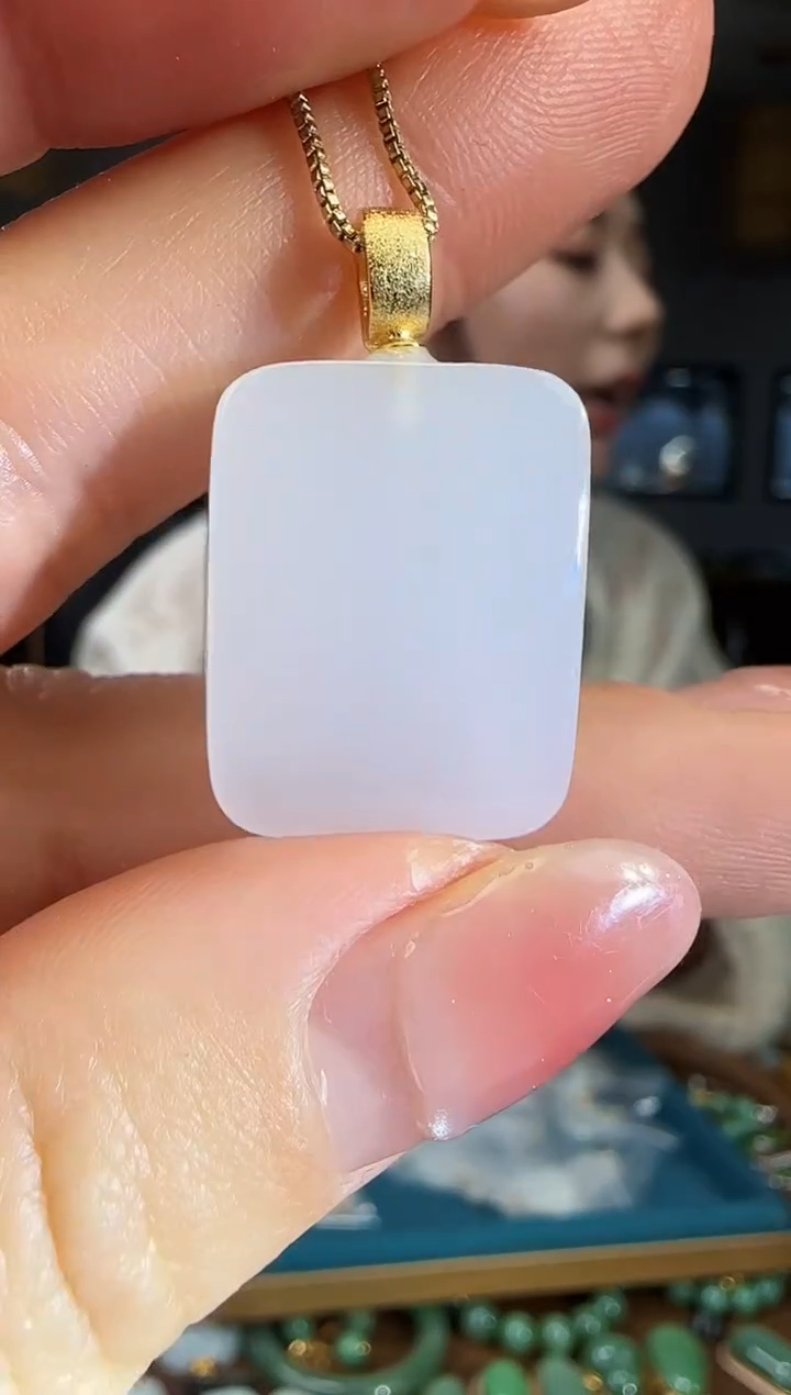 吊坠(不含链)银S925镶嵌和田玉1