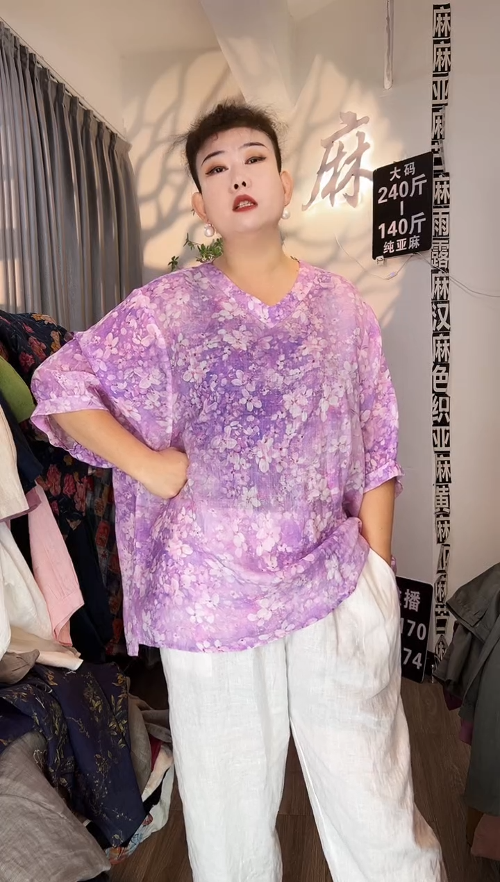 亚麻汉麻苎麻大码女装。