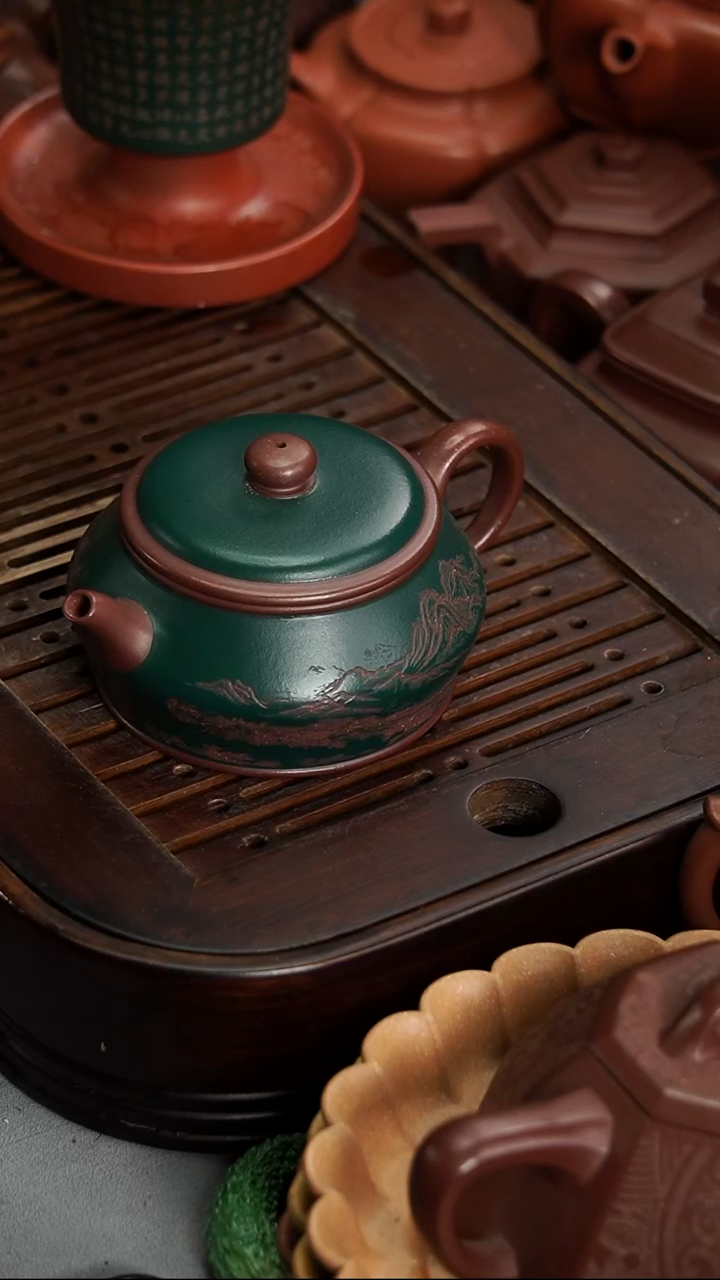 茶壶紫砂宜兴紫砂粉浆曼殊200毫升