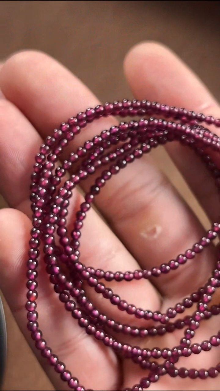 未镶嵌手链水晶石榴石多圈