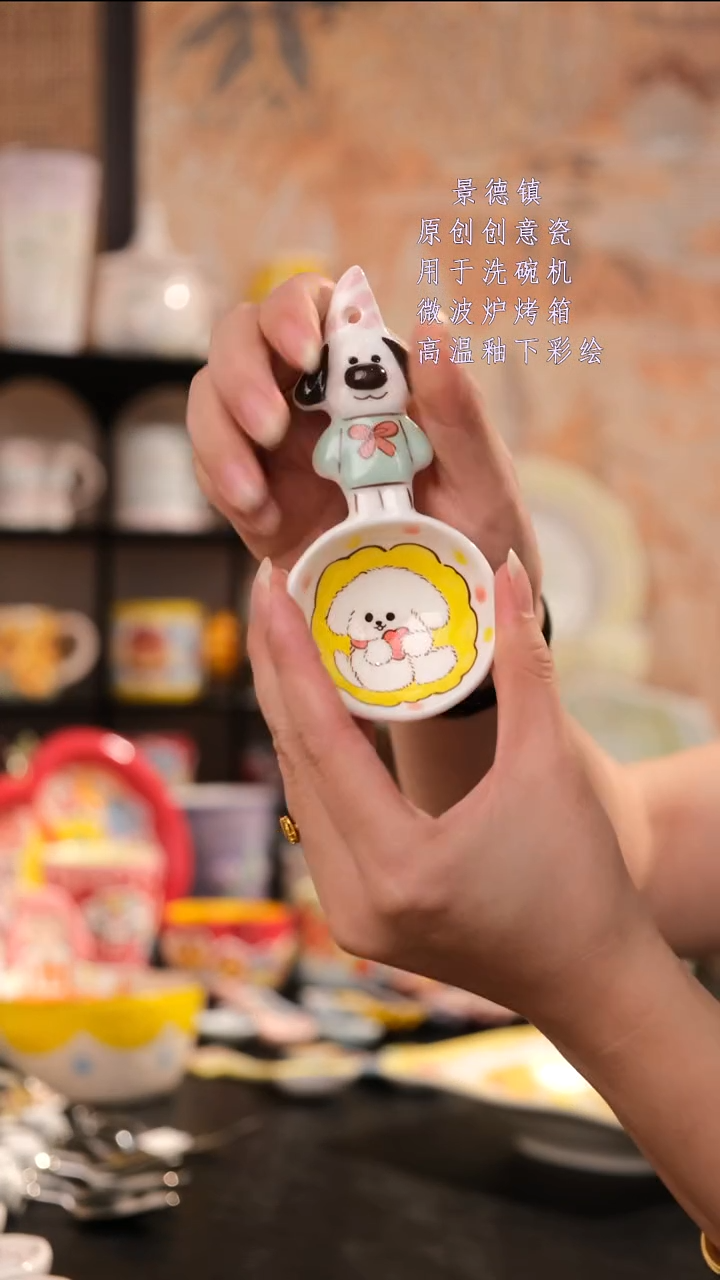 摆件景德镇手工手绘设计师款