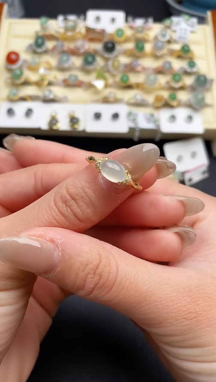 【闪购商品】翡翠戒指银S925镶嵌22222222+1