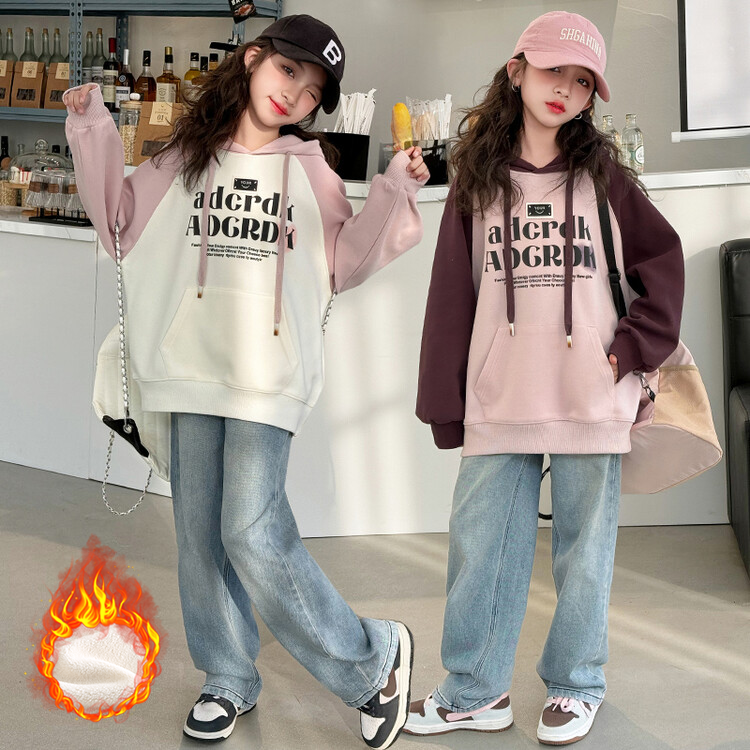 女童秋冬装卫衣2025新款儿童加绒加厚上衣洋气秋冬款中大通外穿