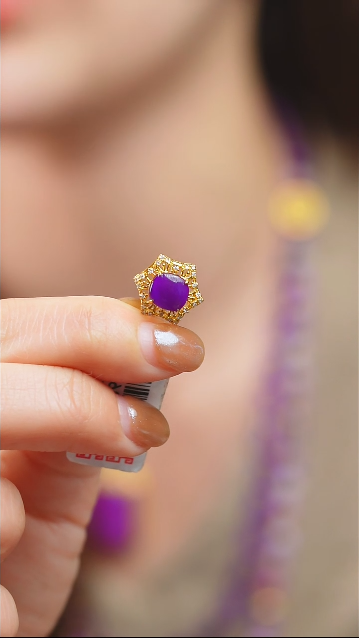 苏纪石（舒俱来）18K金镶嵌吊坠(不含链)2