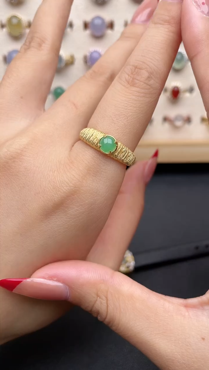 【闪购商品】翡翠戒指银S925镶嵌一物一证一礼盒