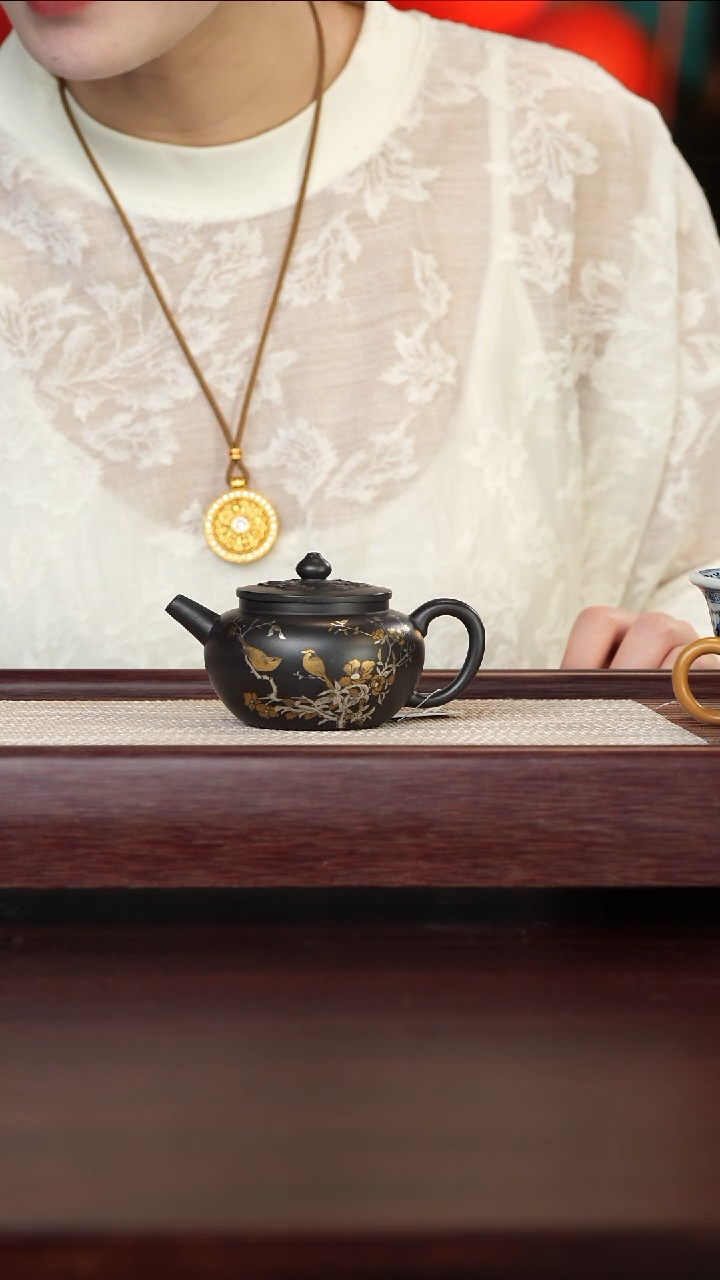 【闪购商品】紫砂壶3号ZSC蕴金黑料祥云巨轮145c