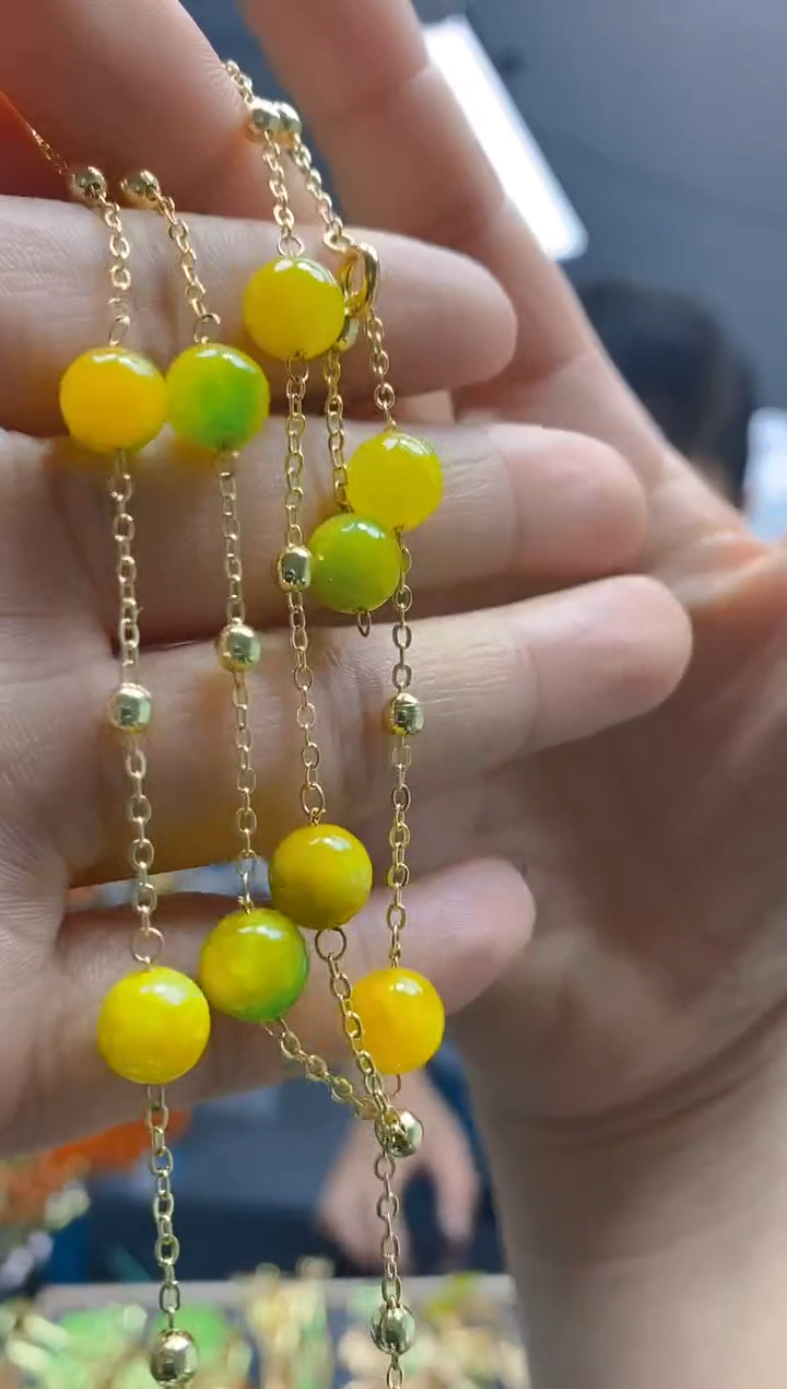 【闪购商品】翡翠耳饰合金0213翡翠锁骨链