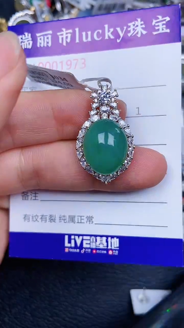 颈饰银S925镶嵌翡翠1973