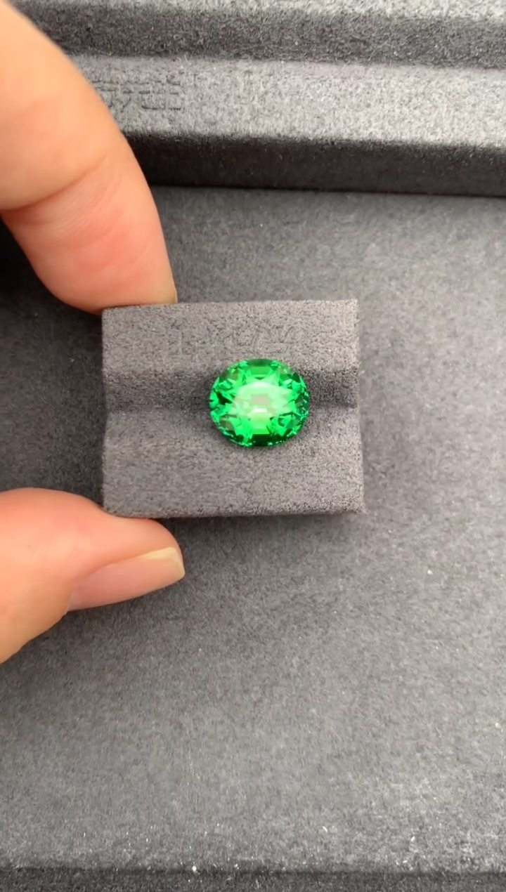 未镶嵌珠宝半成品碧玺5.1ct绿碧玺  定制   FH 