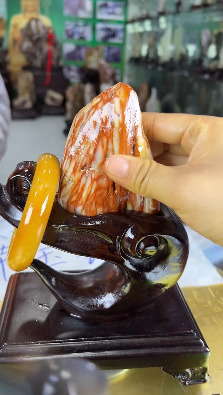 缅甸天然树化玉精品居家摆件