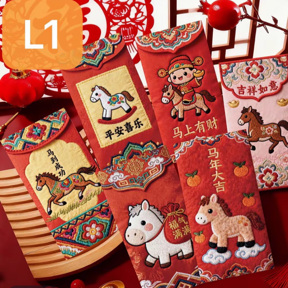 {新人福利}新年马年春节创意立体毛绒可爱大红包袋2026红包卡套