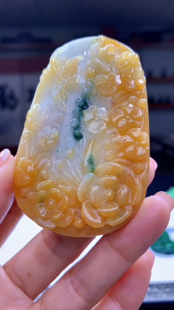 定制翡翠未镶嵌1087jj-毛货挂件93