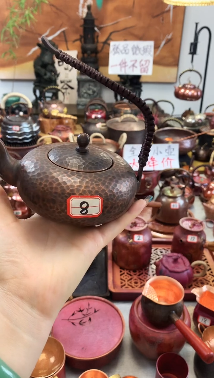 紫铜加厚飞天老铜壶