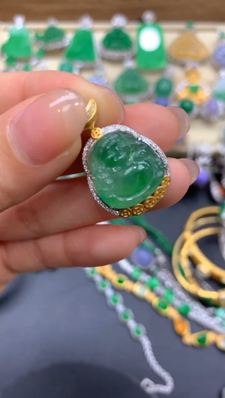 【闪购商品】翡翠颈饰18K金镶嵌347-中国好珍宝