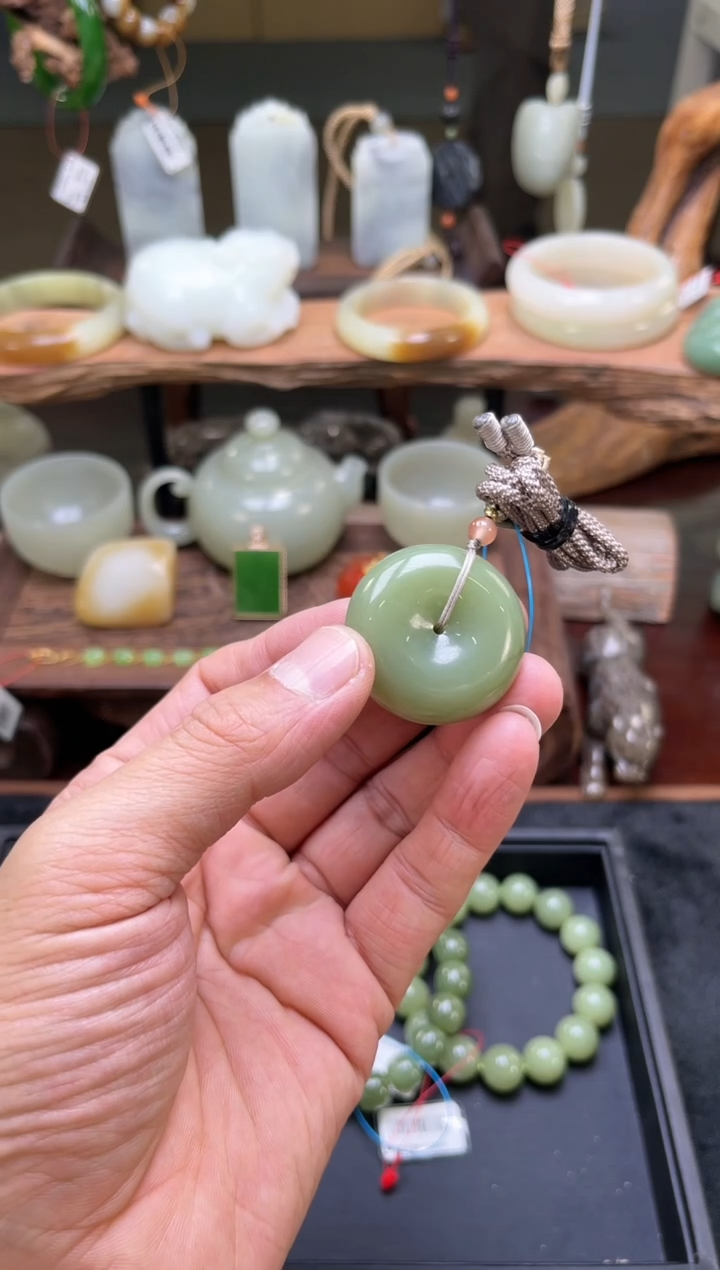 【闪购商品】和田玉吊坠未镶嵌若羌青黄 平安扣9006574