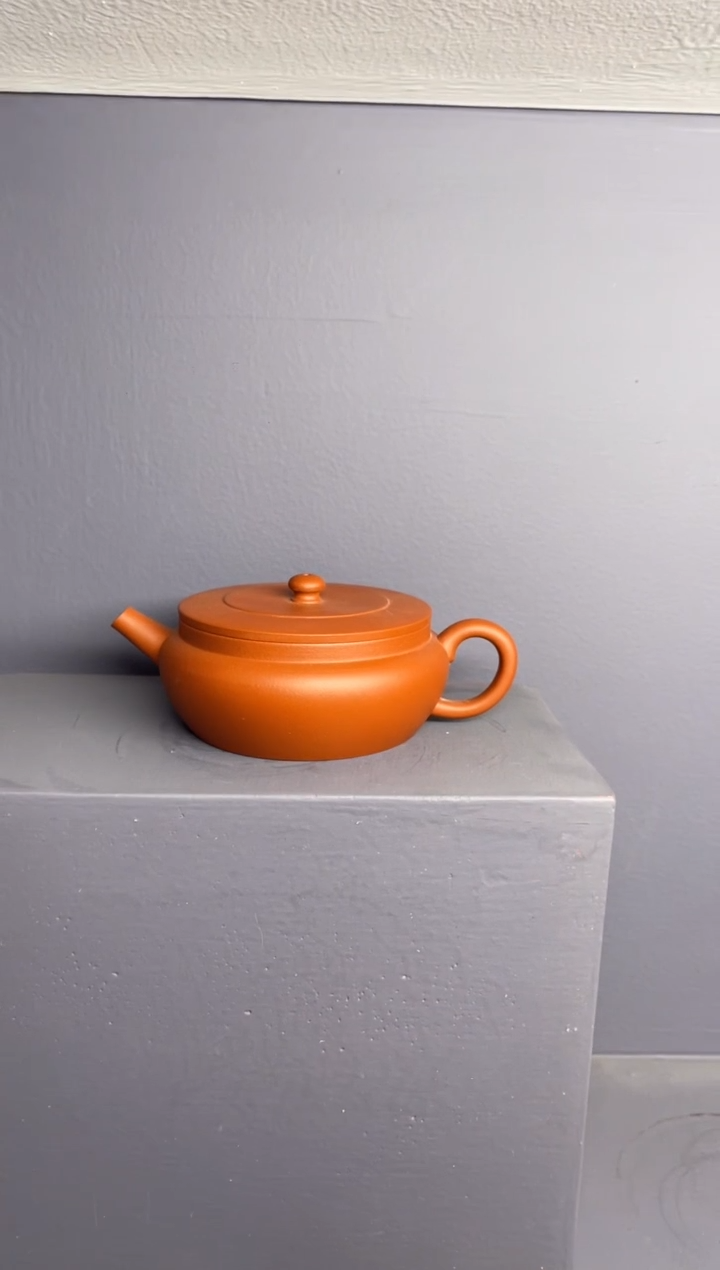 【闪购商品】紫砂茶壶朱泥  大明扁鼓
