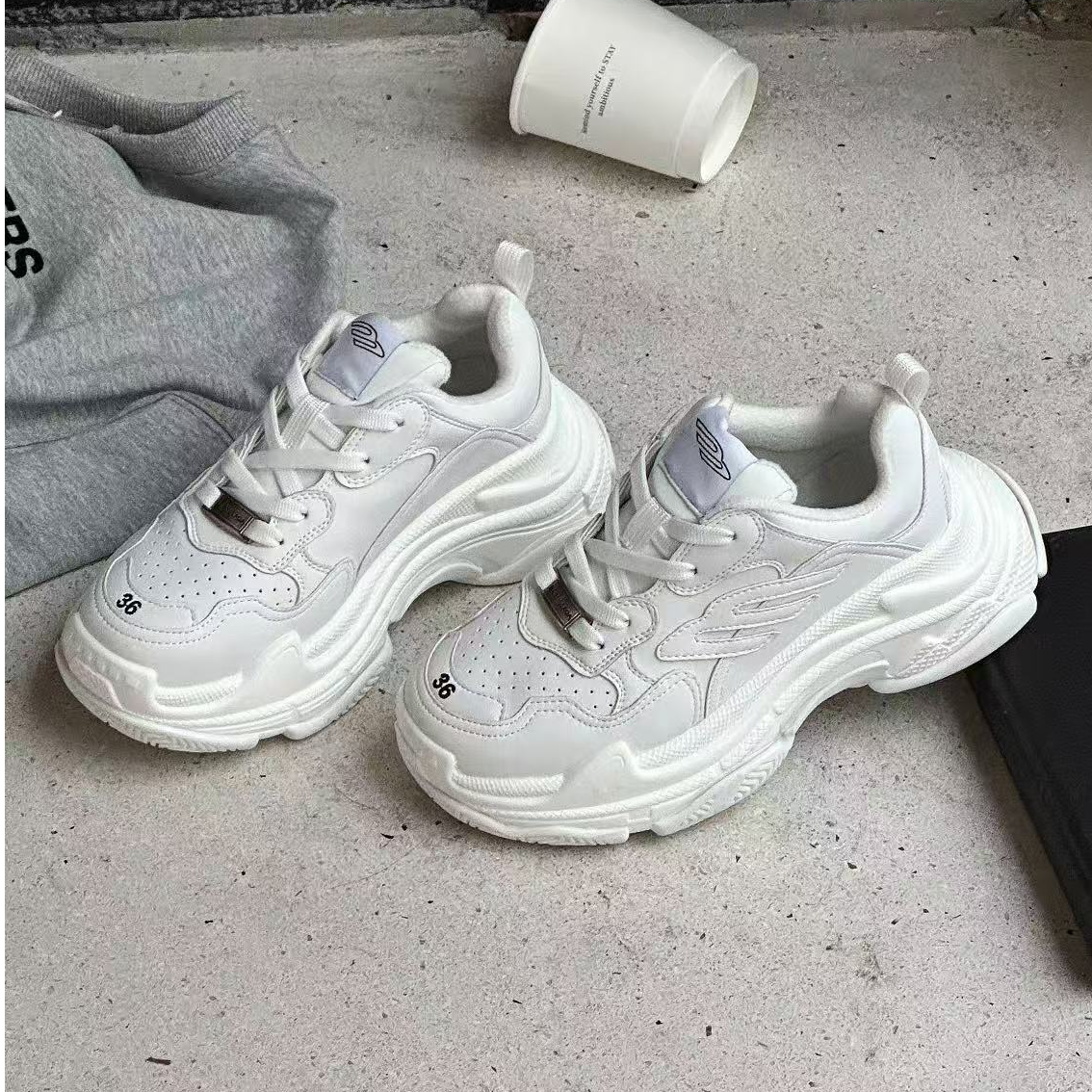 老爹鞋韩版白色女士百搭女鞋潮流休闲鞋女款厚底25250S2