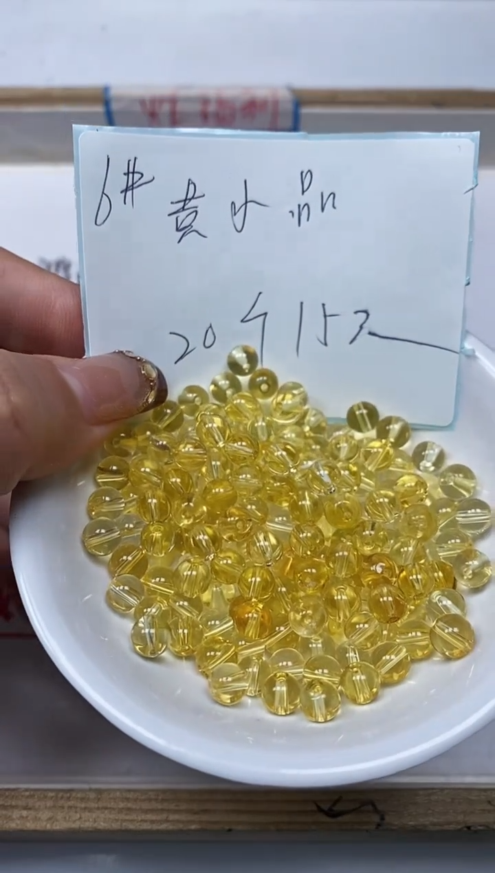 【闪购商品】水晶散珠未镶嵌B1002 黄水晶6mm20个15元