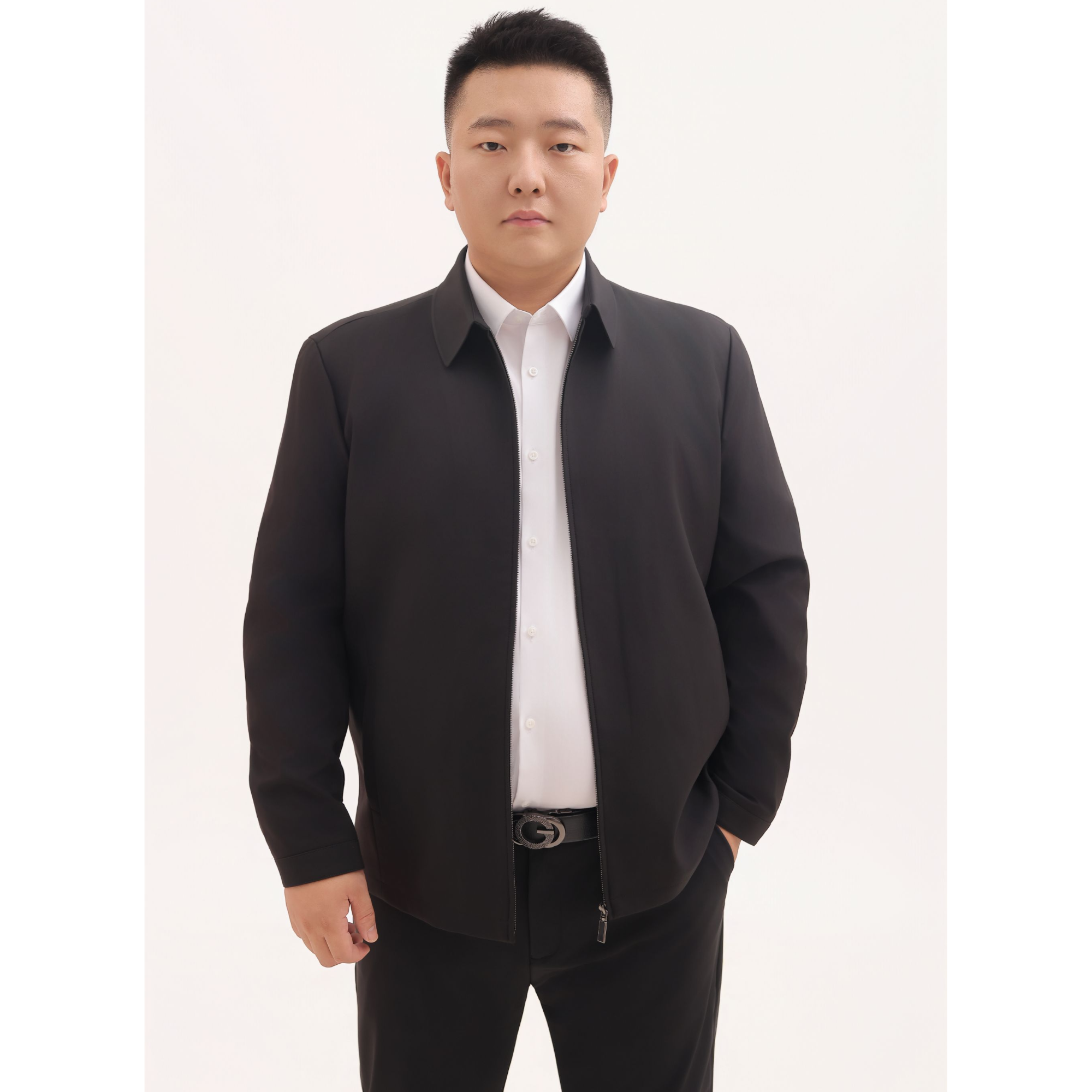 【郭有样轻奢风推荐】新款秋季商务休闲纯色翻领立领通勤夹克外套