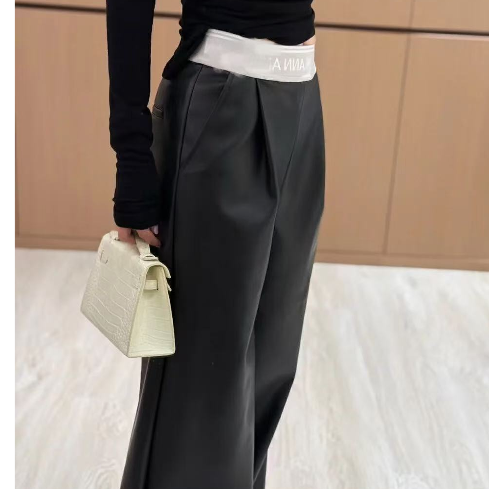 ANNNN 腰头织带皮裤 空气棉卫衣