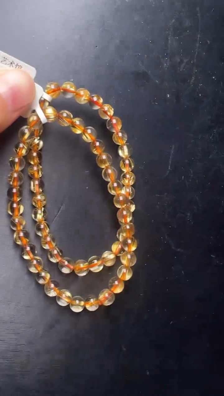 未镶嵌手串水晶钛晶手串6mm+ JP56452 多样性发一