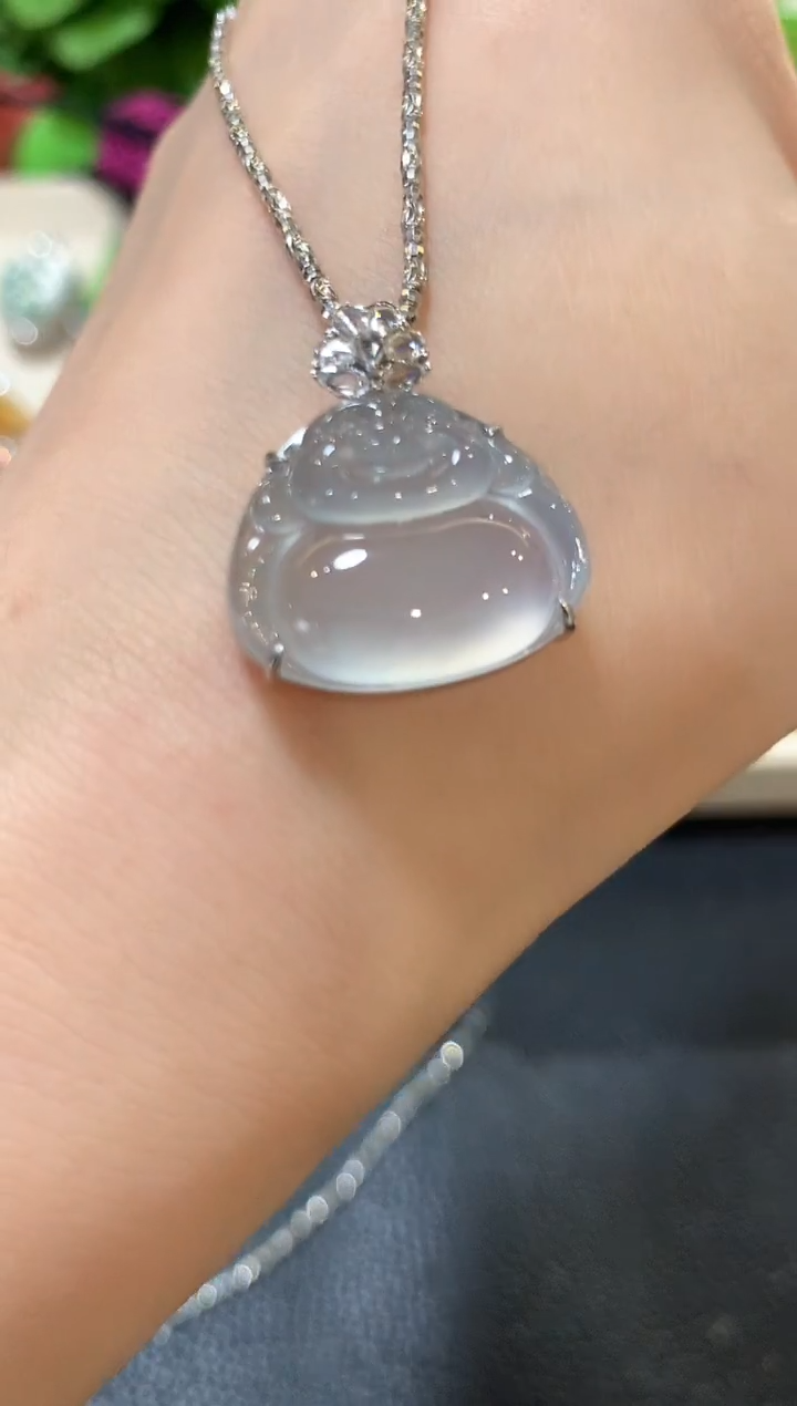吊坠(不含链)18K金镶嵌翡翠b128  