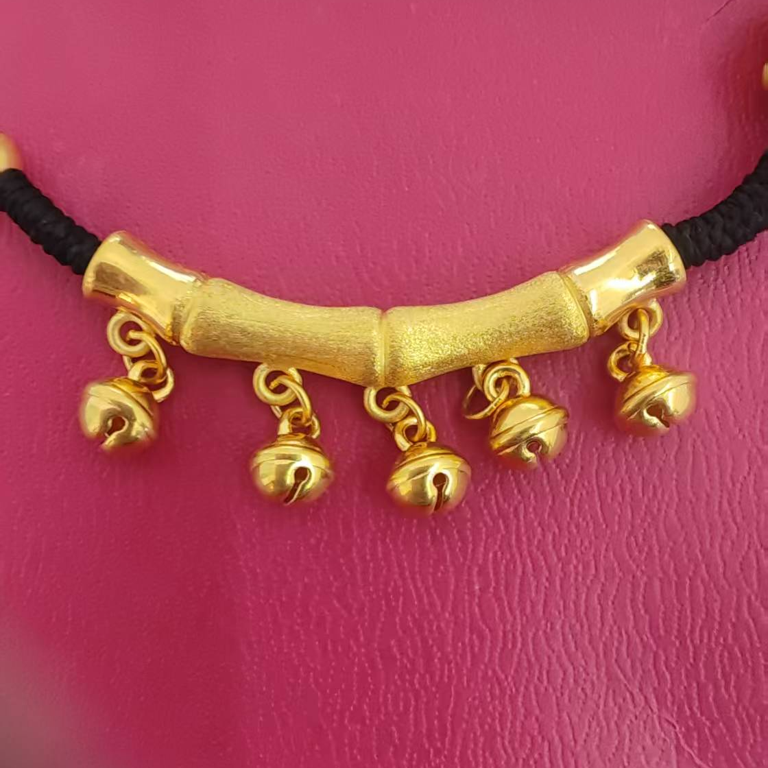 周大生足金弯管铃铛