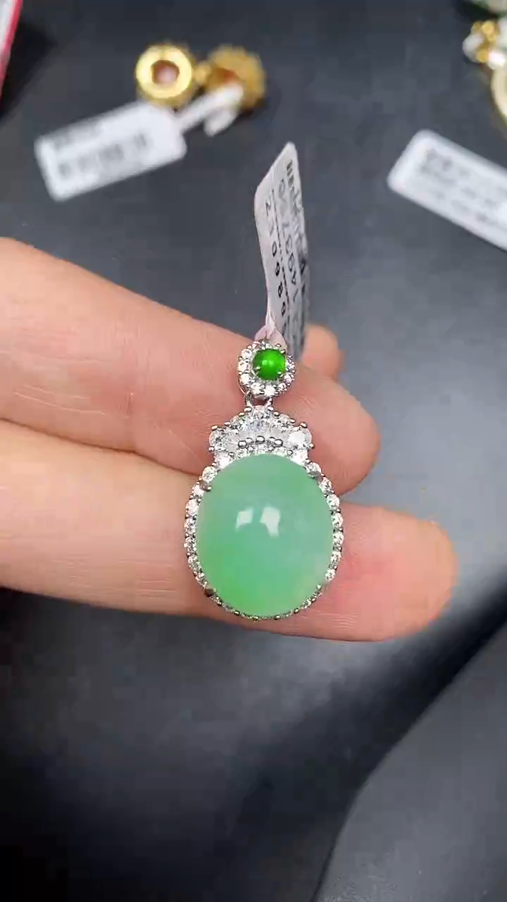 银S925镶嵌戒指翡翠1390