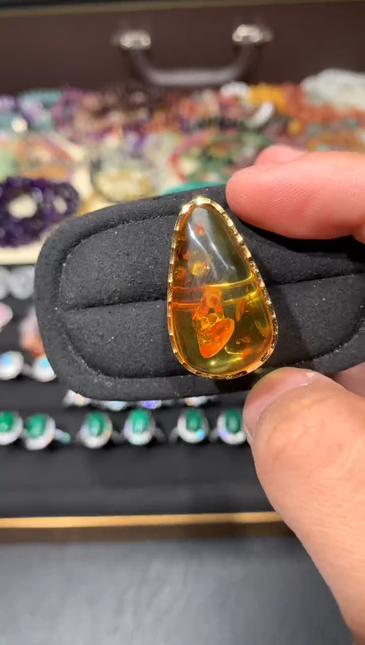 未镶嵌琥珀戒指F41【多样性发其一】
