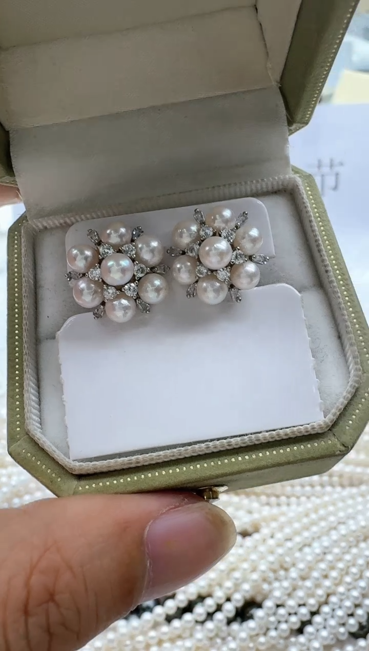 【闪购商品】海水珍珠耳饰银S925镶嵌清货