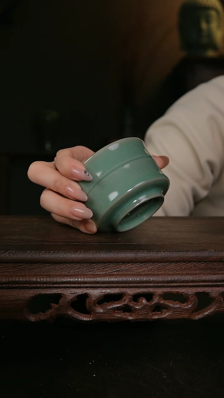 【闪购商品】其他仿古手工青绿竹节杯