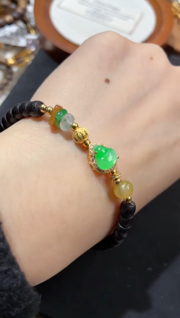 银S925镶嵌手串翡翠手串