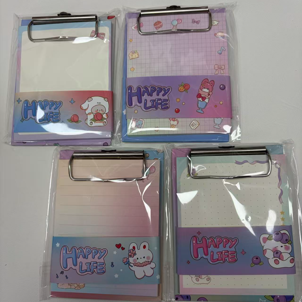 加厚便签本板夹学生写字垫板办公资料一套4本