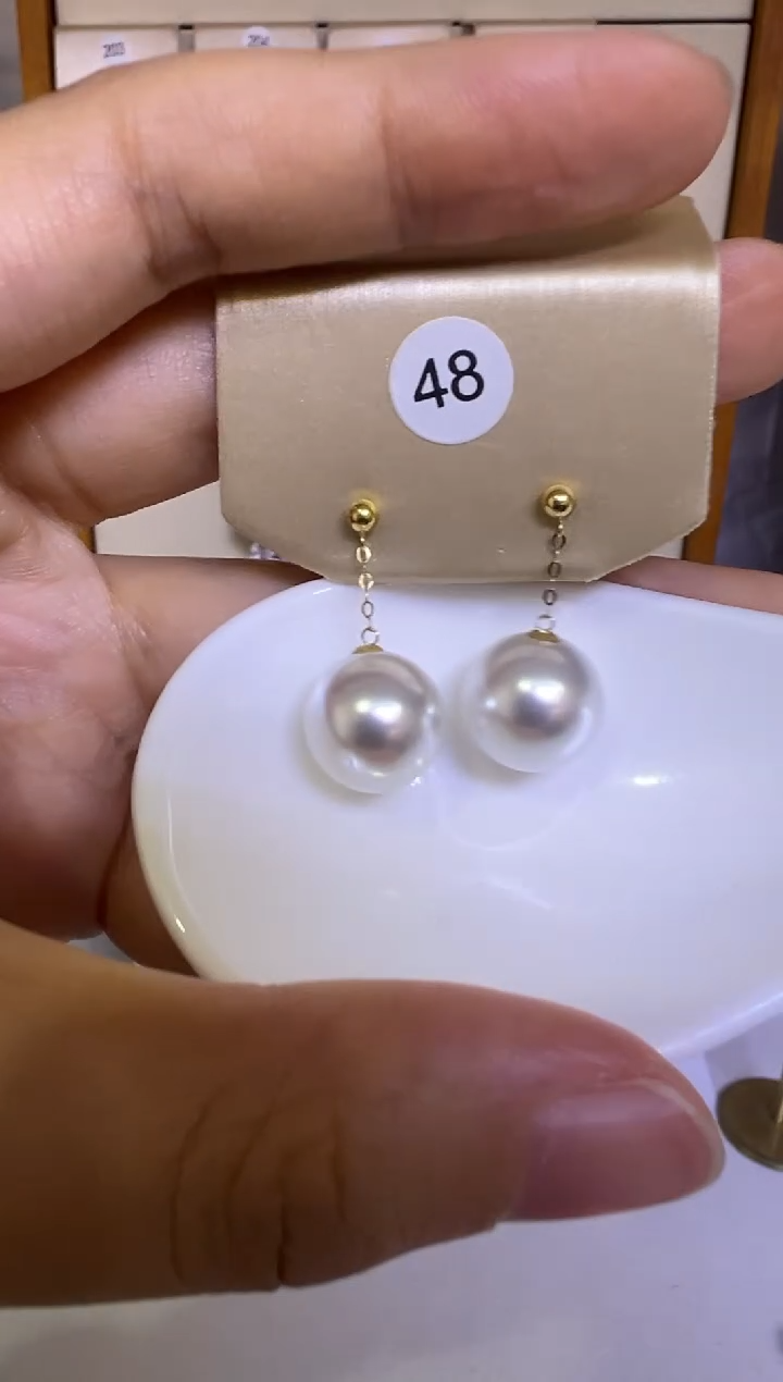 18K金镶嵌耳饰淡水珍珠48