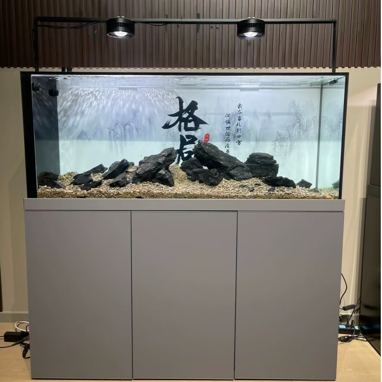 大型客厅家用超白玻璃底滤生态溪流120鱼缸干湿分离免换水