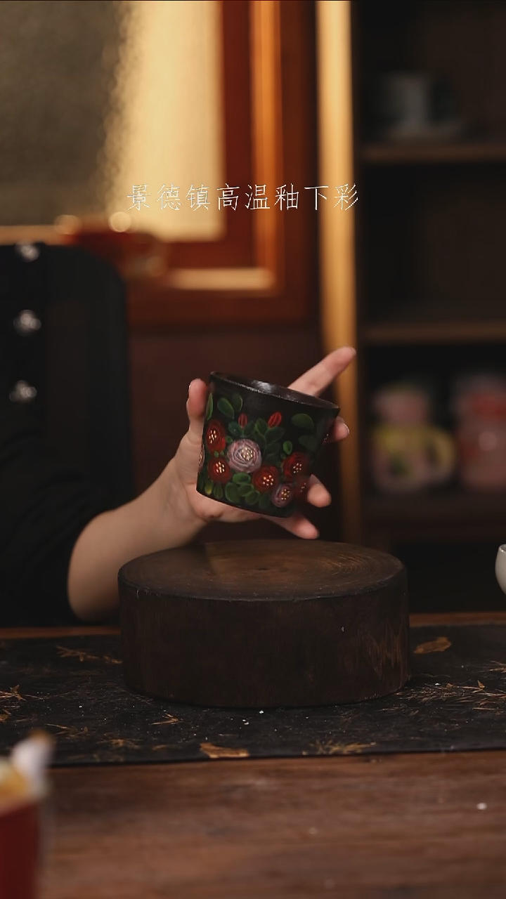 陶瓷 景德镇高温釉下手绘陶瓷@L035@