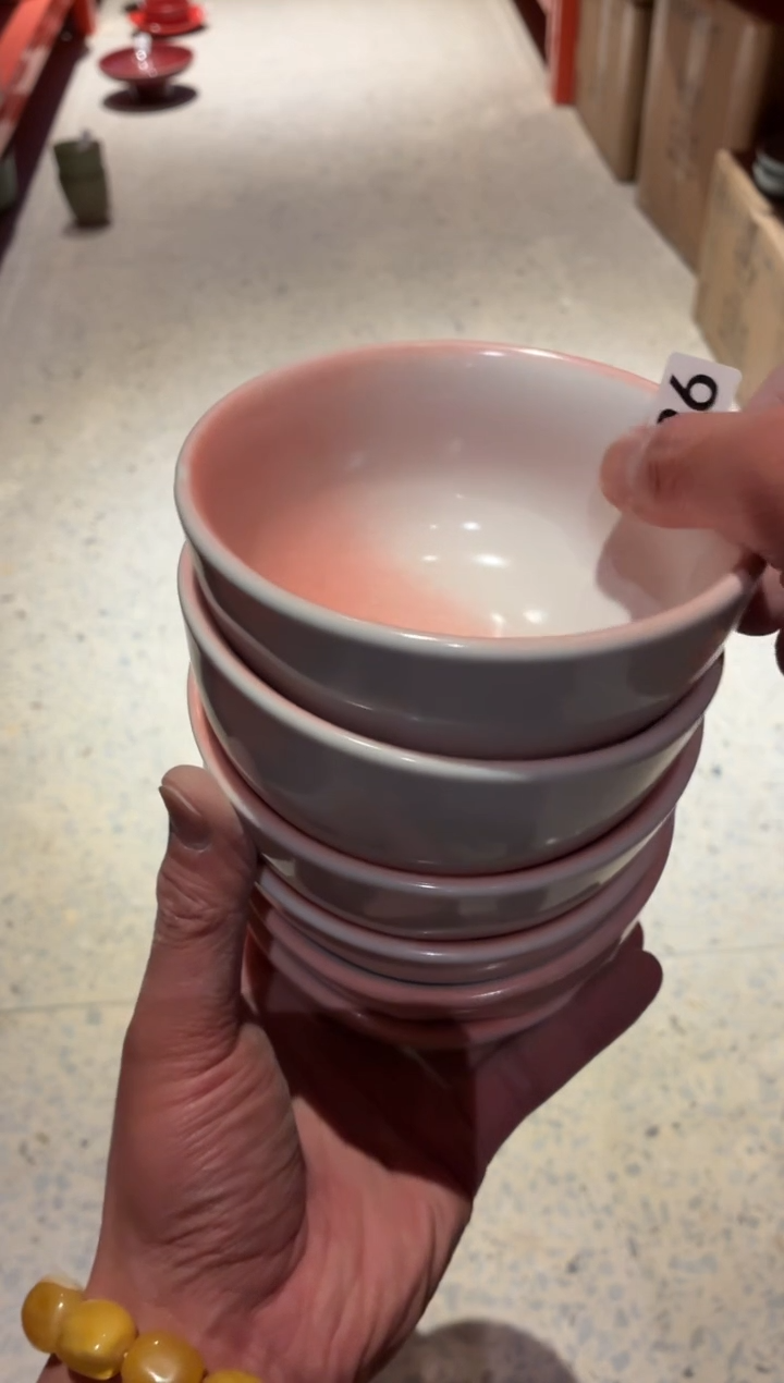 瓷片云****验236桃夭饭碗6个