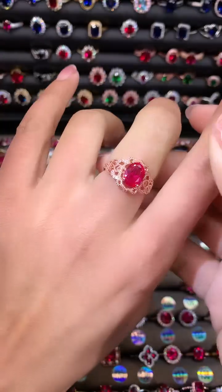 【闪购商品】红宝石戒指银S925镶嵌1